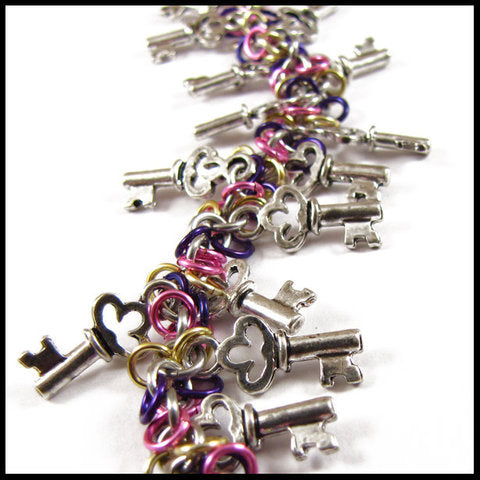 Key Colorburst Charm Bracelet by redpanda Key Colorburst Charm Bracelet by redpanda