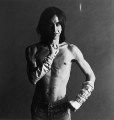 black and white image of iggy pop