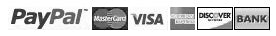 We accept all major credit cards and PayPal