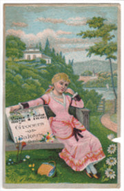 Advertising Trade Card for Morgan & Porter Bakers Grocers. South Bend, Indiana