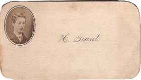 Victorian Calling Card of H. Grant Manchester, New Hampshire NH