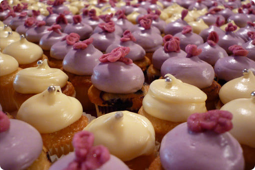Vanilj- och hallon-cupcakes för TV400-event